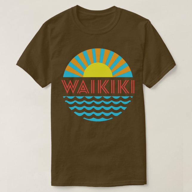 Camiseta Waikiki Beach Sun E Waves (Frente do Design)