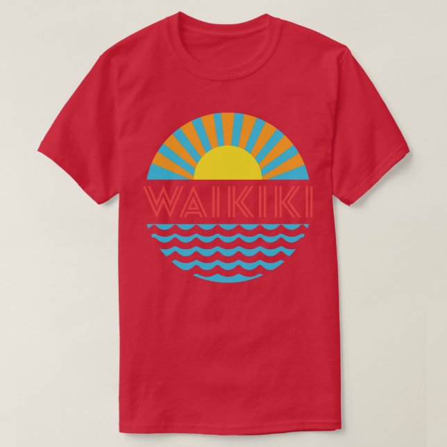 Camiseta Waikiki Beach Sun E Waves (Frente do Design)