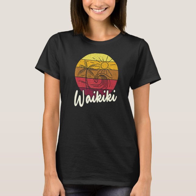 Camiseta Waikiki Beach Surfing Clothing For Surf Surfer (Frente)