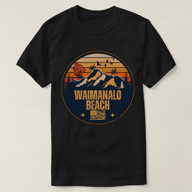 Camiseta Waimanalo Beach, Havaí (Frente do Design)