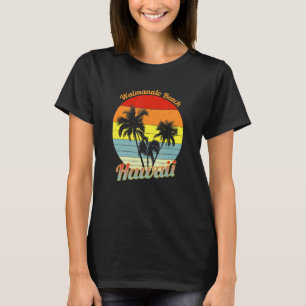 Camiseta Waimanalo Beach Hawaii Retro Tropical Palm Trees V
