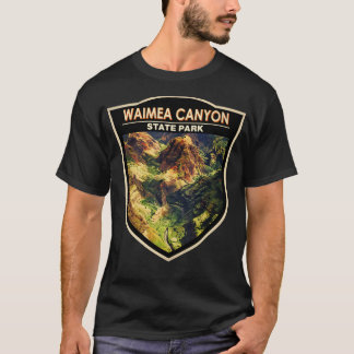 Camiseta Waimea Canyon State Park Hawaii Watercolor Crachá 