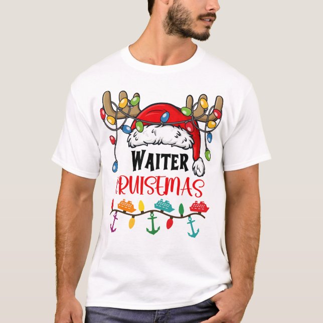 Camiseta Waiter Cruisemas Matching Christmas Pajamas (Frente)