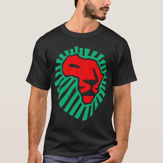 Camiseta Waka-waka africano da cabeça do leão. (verso) (Frente)