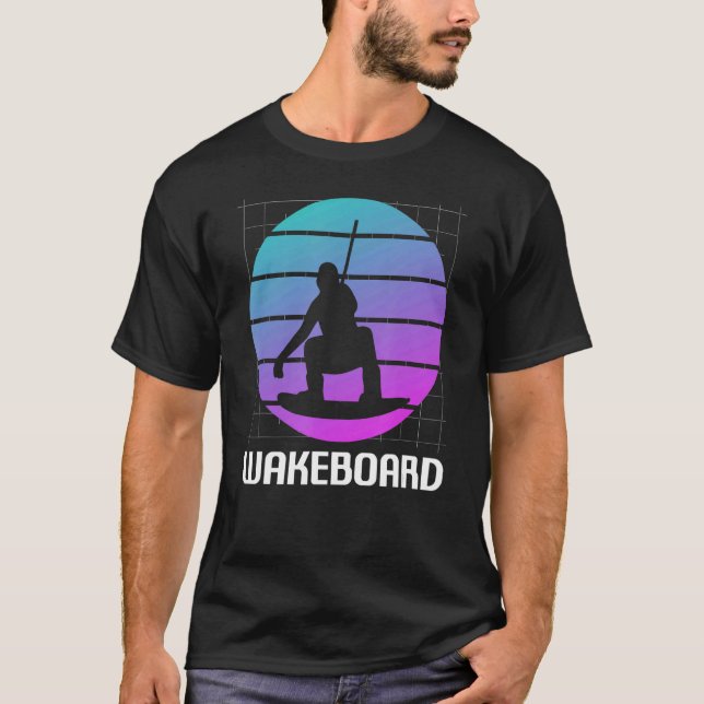Camiseta Wakeboard de Wakeboard Clássico da Retro Vintage (Frente)