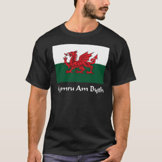 Camiseta Wales - bandeira de Cymru Am Byth