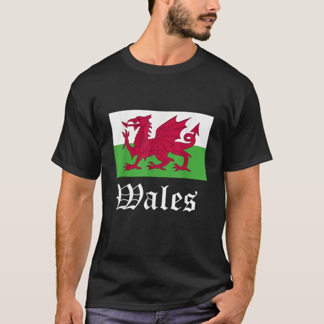 Camiseta Wales Ddraig Goch Wales Roots Welsh Flag Cymru Wel (Frente)