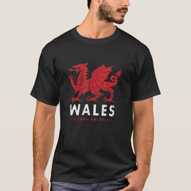 Camiseta Wales Flag Welsh Dragon Baner Cymru Am Byth Welshm (Frente)