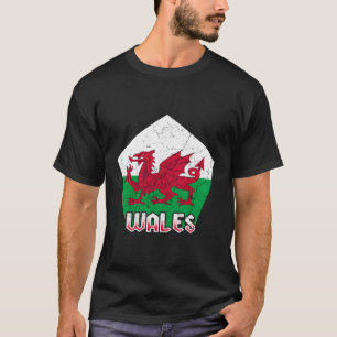Camiseta Wales Flag Welsh Dragon Baner Y Ddraig Goch Cardif