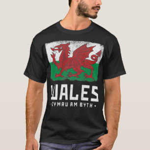 Camiseta Wales Flag Welsh Dragon Banner Cymru Am Byth Welsh