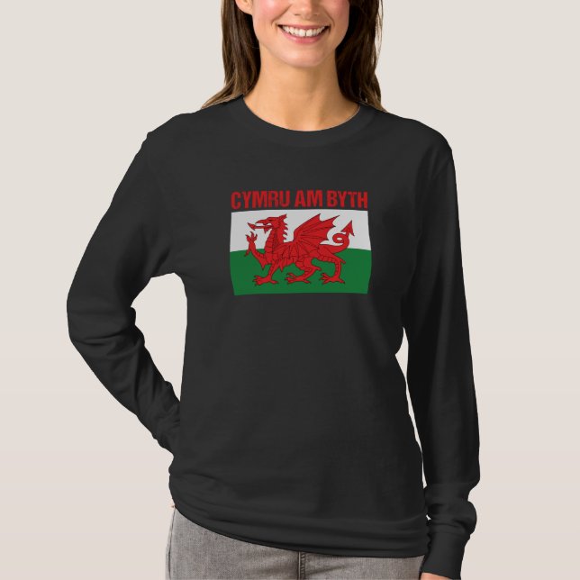 Camiseta Wales Home Country Welsh Flag Cymru Am Byth (Frente)