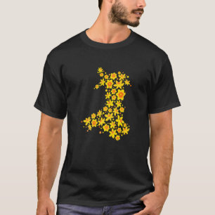 Camiseta Wales Map Daffodil Welsh National Flower Ruas Davs