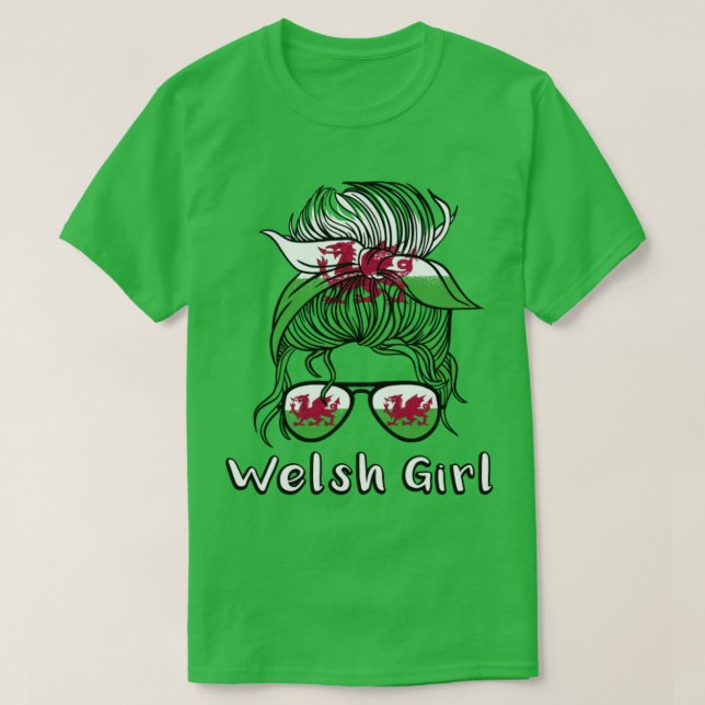 Camiseta Wales Welsh Girl 2022 - Bandeira da Copa do Mundo  (Frente do Design)