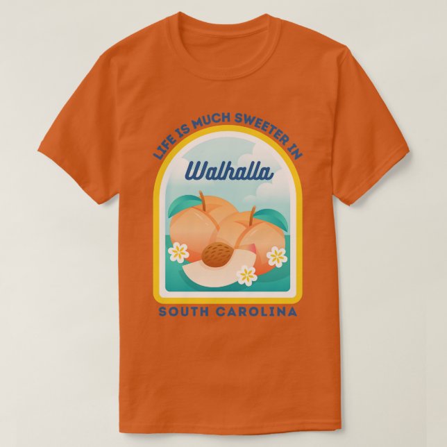 Camiseta Walhalla South olina SC Peach Tourist Souvenir (Frente do Design)