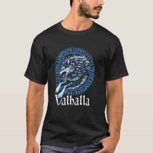 Camiseta Walhalla Wolf Wolves Odin's Companion Geri e Fre