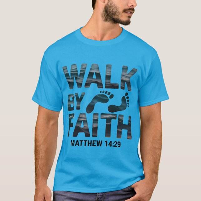 Camiseta Walk By Faith Christian Ocean (Frente)