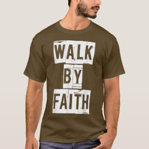 Camiseta WALK BY FAITH Marathon March Race Rally Religião