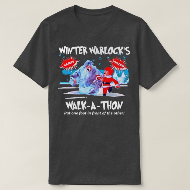 Camiseta WalkAThon dos Warlocks de inverno (Frente do Design)