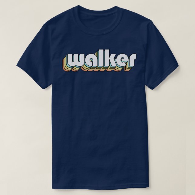 Camiseta Walker Retro Rainbow Tipografia Estilo Desvanecido (Frente do Design)