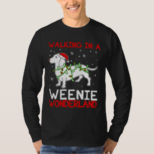 Camiseta Walking In A Weenie Wonderland Christmas Dachshund