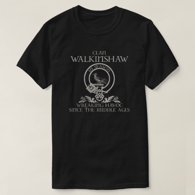 Camiseta Walkinshaw Clan crest sobrenome escocês tartan Est (Frente do Design)