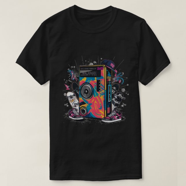 Camiseta Walkman Child dos anos 80 (Frente do Design)
