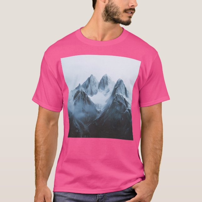 Camiseta Wall Art Acti, Montanhas de inverno Paisagem (Frente)