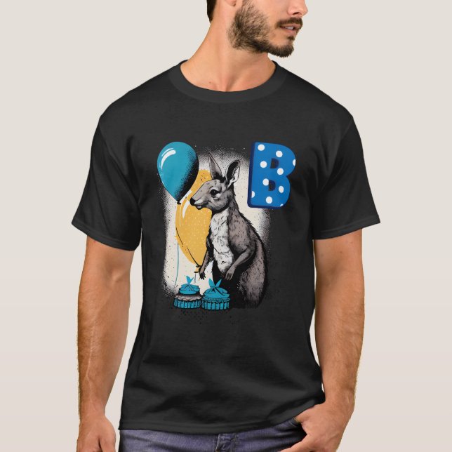 Camiseta Wallaby Adorável Com Inicial Maiúscula B (Frente)