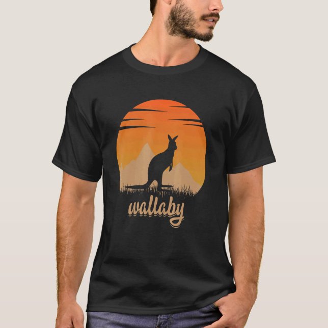 Camiseta Wallaby Animal Quente Na Montanha Da Natureza (Frente)