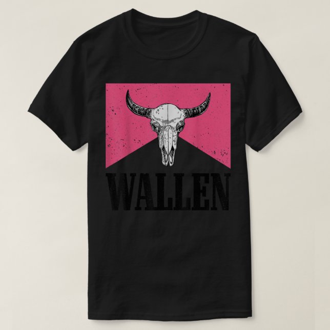 Camiseta Wallen Western Cow Skull Merch Cute Outdoor (Frente do Design)