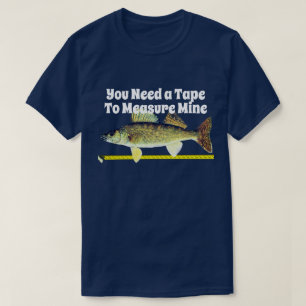 Camiseta Walleye engraçados Pike e fita métrica