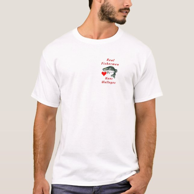 Camiseta Walleyes reais da caça dos pescadores (Frente)