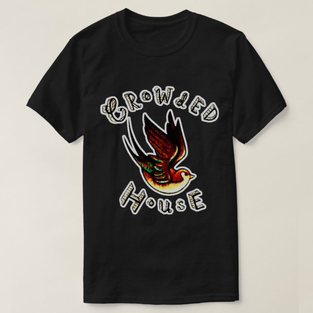 Camiseta wallpaper Crowded House - banda internacional de r (Frente do Design)