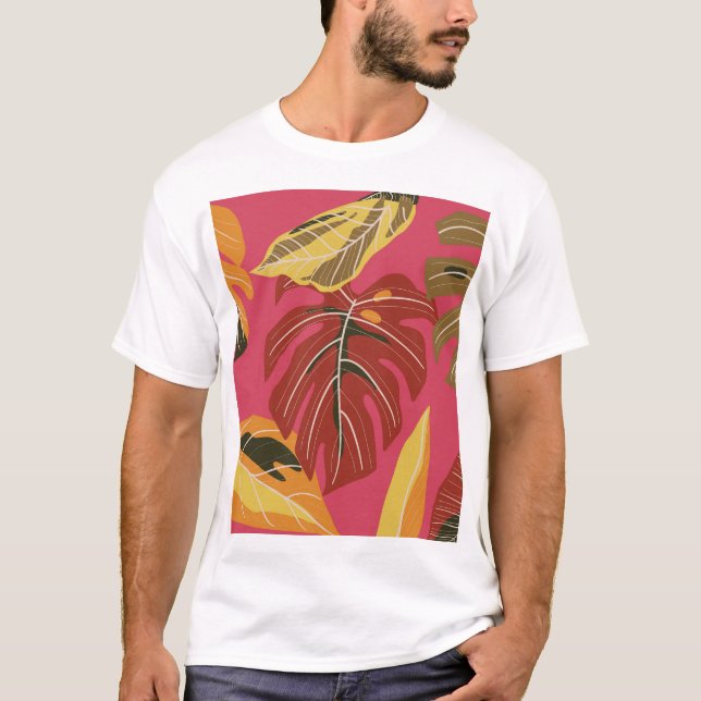 Camiseta Wallpaper de ouro Art Deco Nature (Frente)
