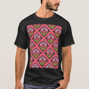 Camiseta Wallpaper Oriental Damask Floral Sem Costura