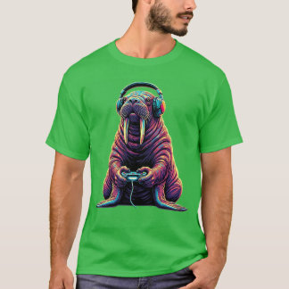 Camiseta Walrus Gaming Animal Video Games Funny Walrus Prem