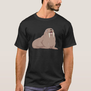 Camiseta Walrus Male com Tusks Antártico Mar de Selo Anima
