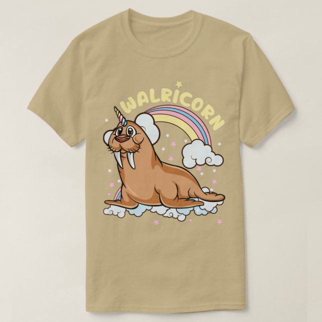 Camiseta Walrus Unicorn Walricorn Magical Sea Animal (Frente do Design)