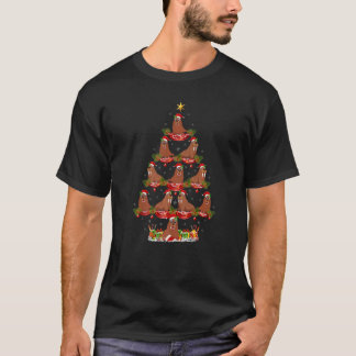 Camiseta Walrus  Xmas Holiday Santa Walrus Christmas Tree