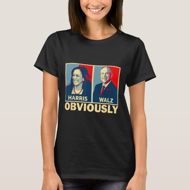 Camiseta Waltz 2024 Obviamente Tim Walz Kamala Harris 2024 (Frente)