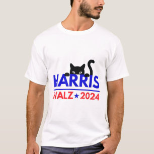 Camiseta Walz 2024 Engraçado Eleição Gato Kamala Harris Tim