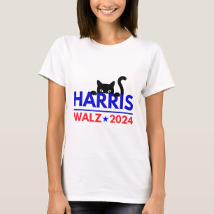 Camiseta Walz 2024 Engraçado Eleição Gato Kamala Harris Tim