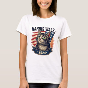 Camiseta Walz 2024 Gato Engraçado Kamala Harris Tim Walz Wa