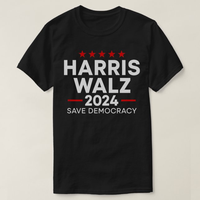 Camiseta Walz 2024 Save Democracy Kamala Tim Walz Walz 202 (Frente do Design)