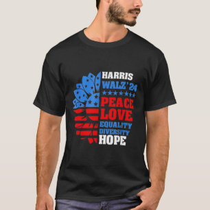 Camiseta Walz Peace Love Igualdade Esperam Diversidade