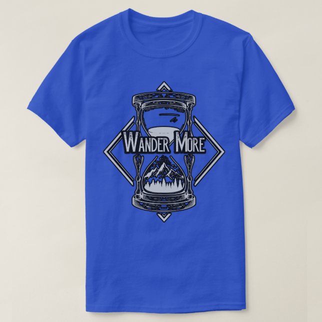 Camiseta Wander More Caminhando na Natureza Hourglass Hiker (Frente do Design)