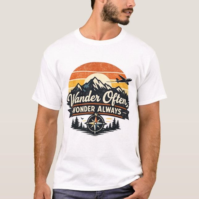 Camiseta Wander Often, Wonder Always (Frente)
