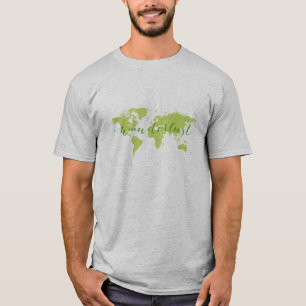 Camiseta Wanderlust, mapa do mundo