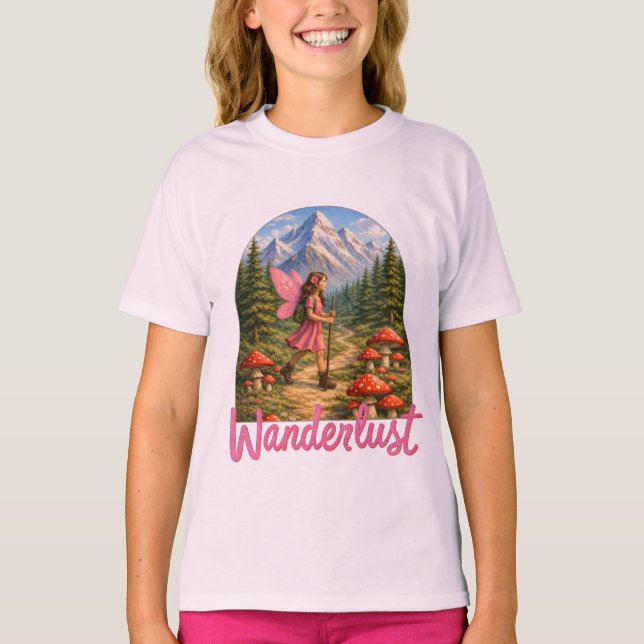 Camiseta Wanderlust Mountain Fairy Hiker Fairycore Mushroom (Frente)
