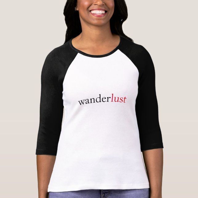 Camiseta wanderlust que significa desejo para viagem de cam (Frente)